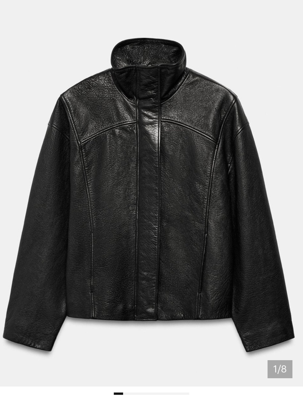 ZARA OVERSIZED 100% LEATHER JACKET